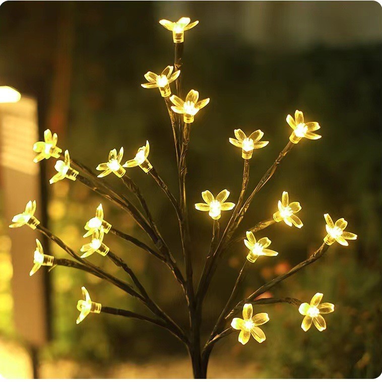 New Solar Cherry Blossom LED Floor Light Outdoor Courtyard Decorative Lawn Light Outdoor Decorative Arrangement Atmosphere Light