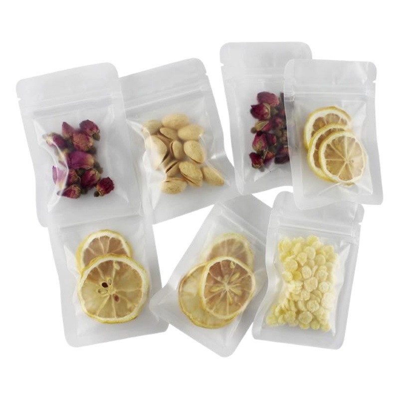 Transparent packaging bag flat bottom self-sealing bag frosted sealed bag candy plastic bag scented tea fruit tea packaging bag wholesale