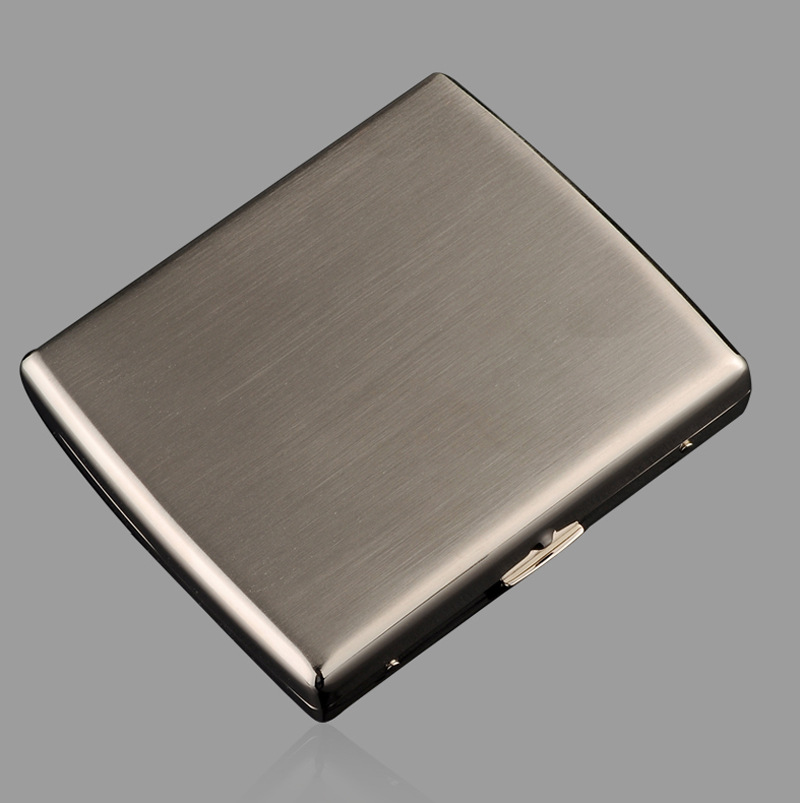 KUBOY 20 Pack Metal Thick Nickel Wire Drawing Personalized Cigarette Case