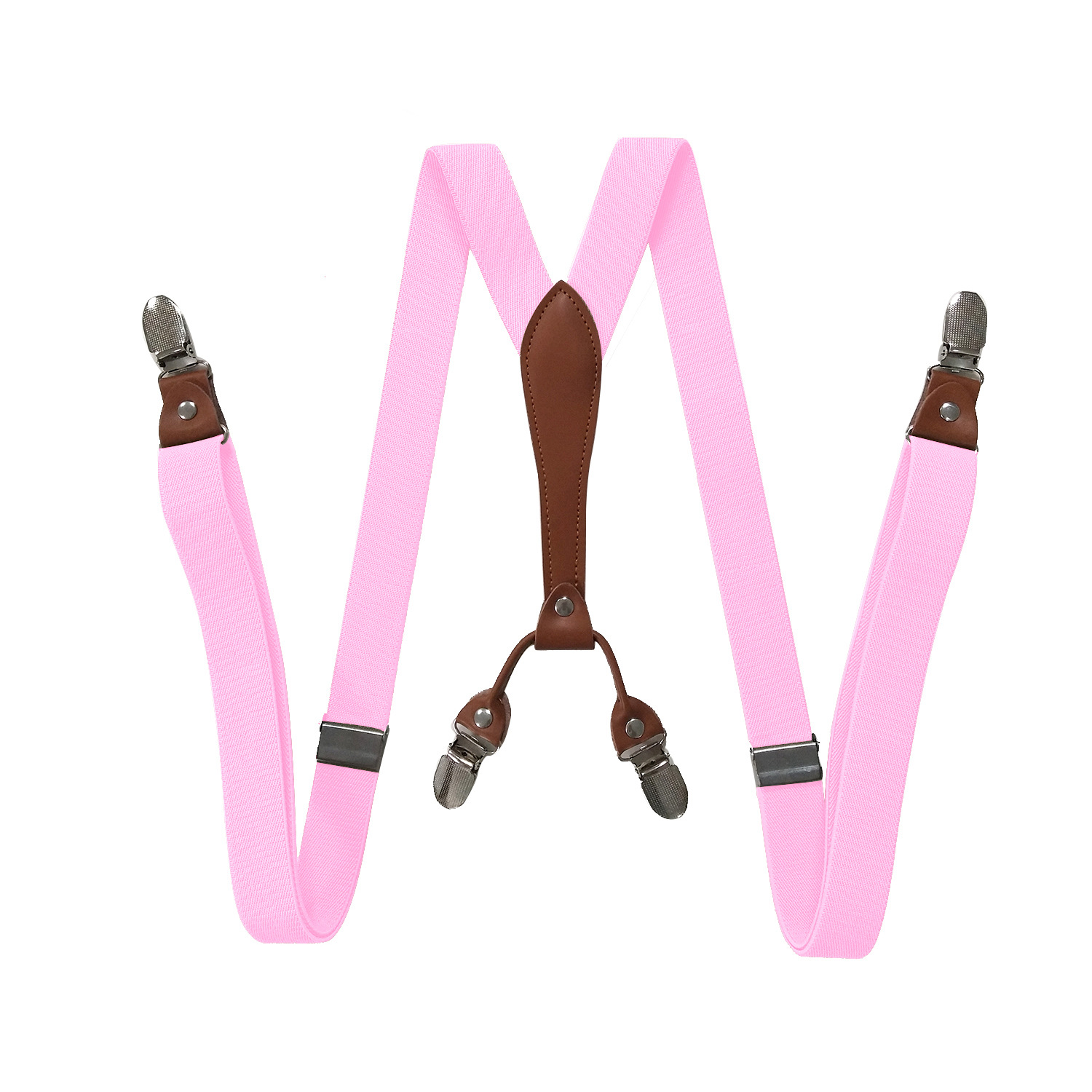 Picture of Cross-border supply 2.5cm adult 4-clip loose elastic suspenders for men and women elastic strap clip leather head