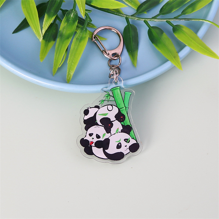 Picture of Cartoon panda keychain acrylic pendant student holiday small gift decoration ornaments cute key chain accessories