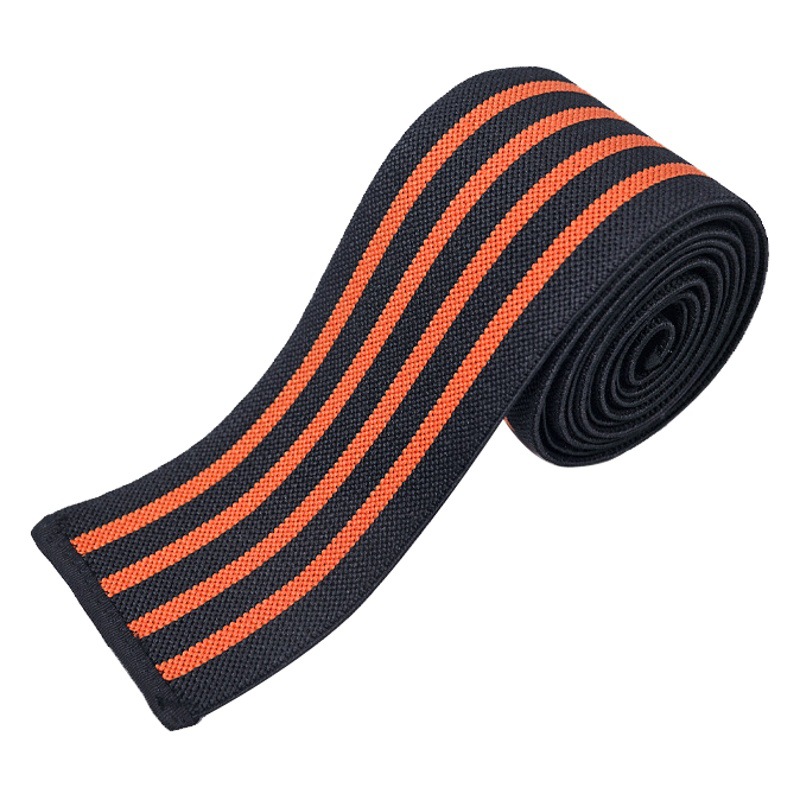 Elastic Bandage Winding Knee Protector Squat Weight Lifting Pressurized Leg Protector Strap Outdoor Sports Striped Sports Knee Protector