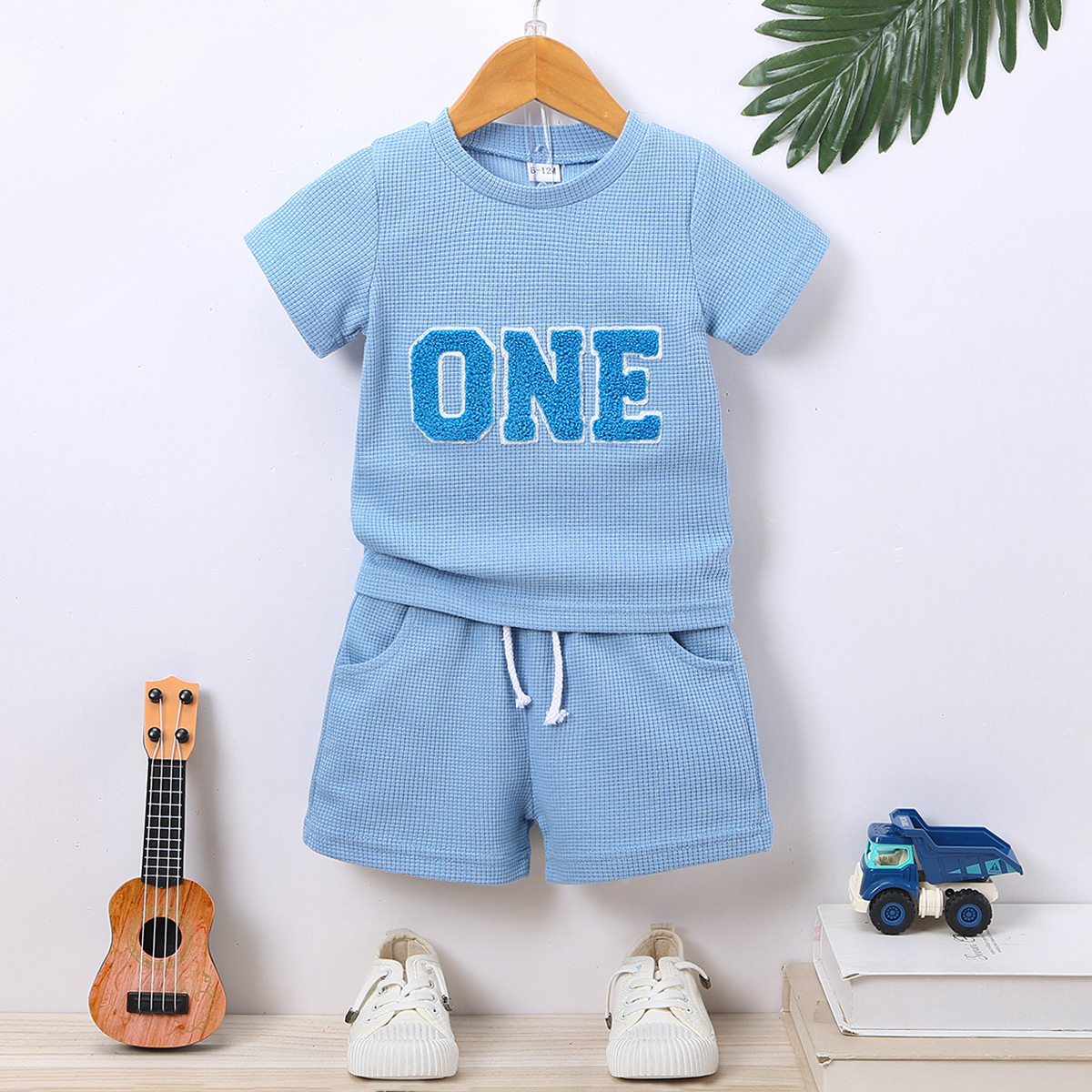 Children's Clothing Baby Boy Summer T-Shirt Boy Birthday Letter Embroidered Top One for Small Size Two for Large Size