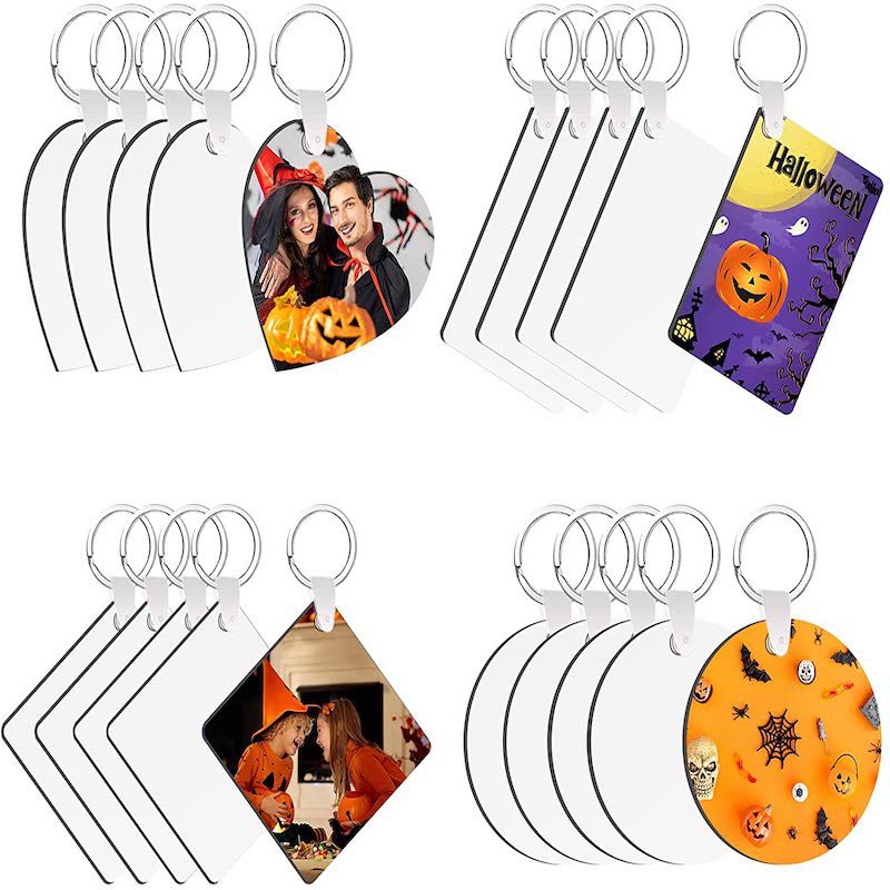 DIY Blank Photo Keychain Tag Heat Transfer Double-Sided Sublimation Mdf Keyring Creative Painting Cultural and Creative Pendant