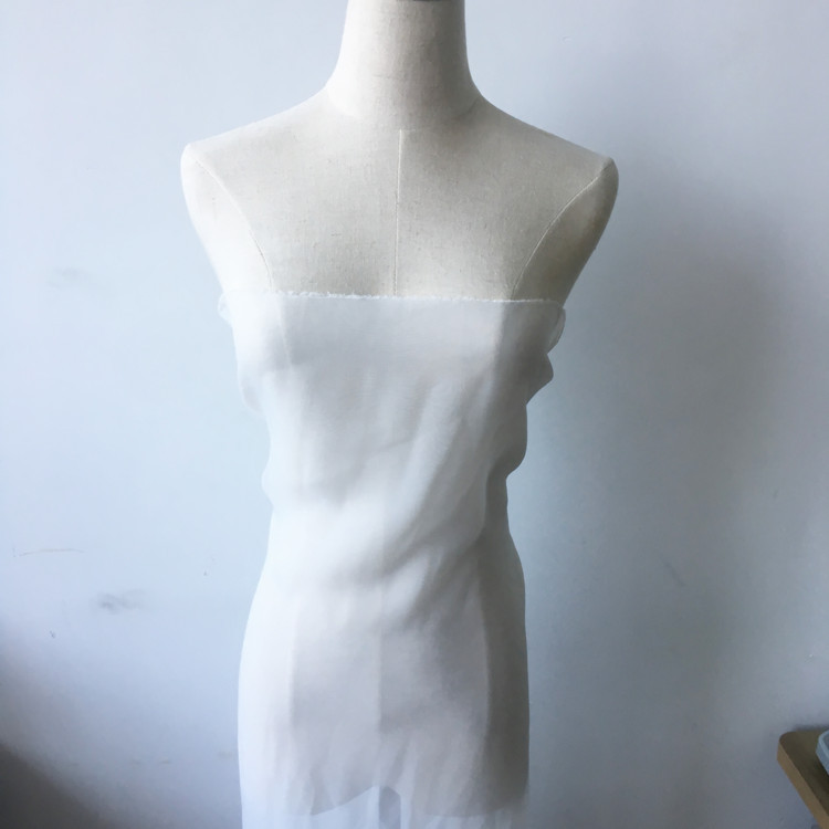Factory wholesale White 75D chiffon fabric in stock wholesale dyed customized printing gilding coated base cloth