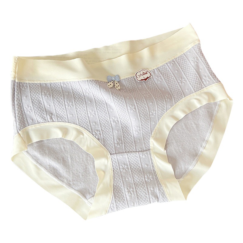 7A full pants antibacterial cotton underwear women's cotton jacquard breathable waist hip cute girl student briefs
