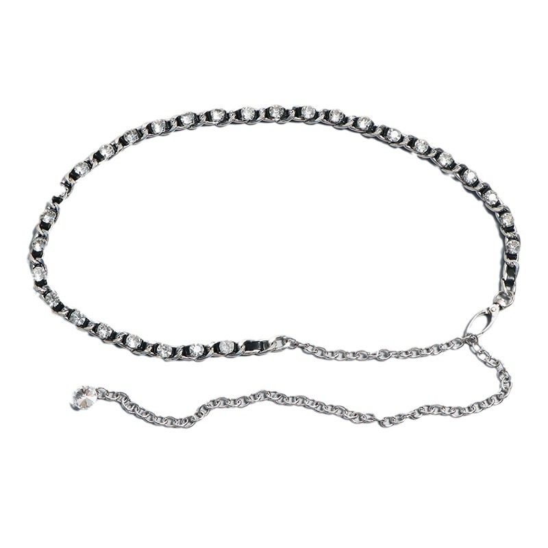 Picture of Internet Celebrity Metal Rhinestone Waist Chain Women's ins Korean-style Flash Diamond Chain External Fashion All-match Belt Decoration with Skirt