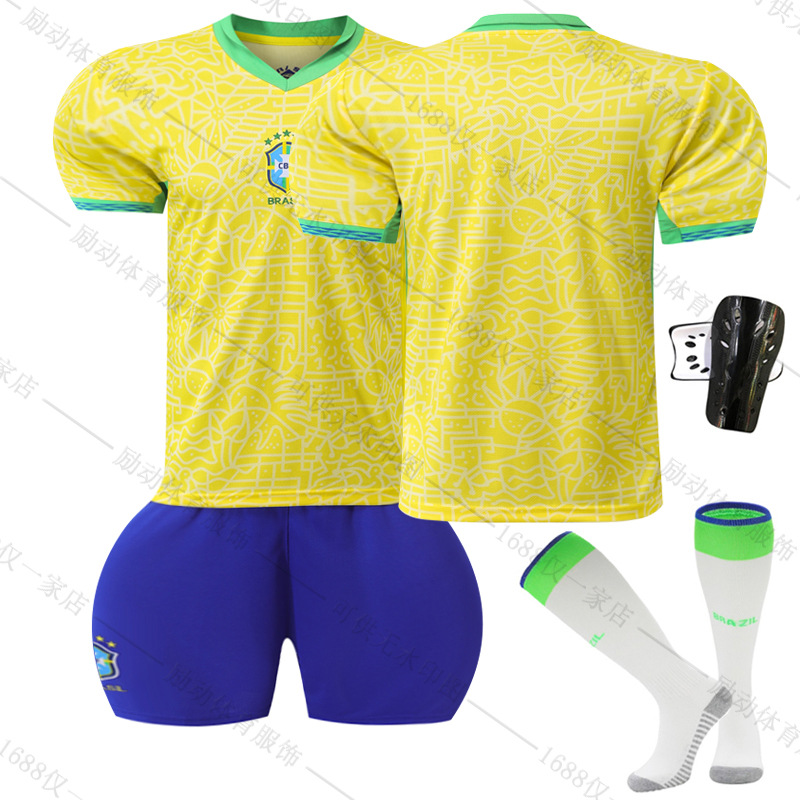 Picture of 2425 New Brazil home Court No. 10 Neymar 20 venius 9 Richard Leeson football uniform suit Jersey