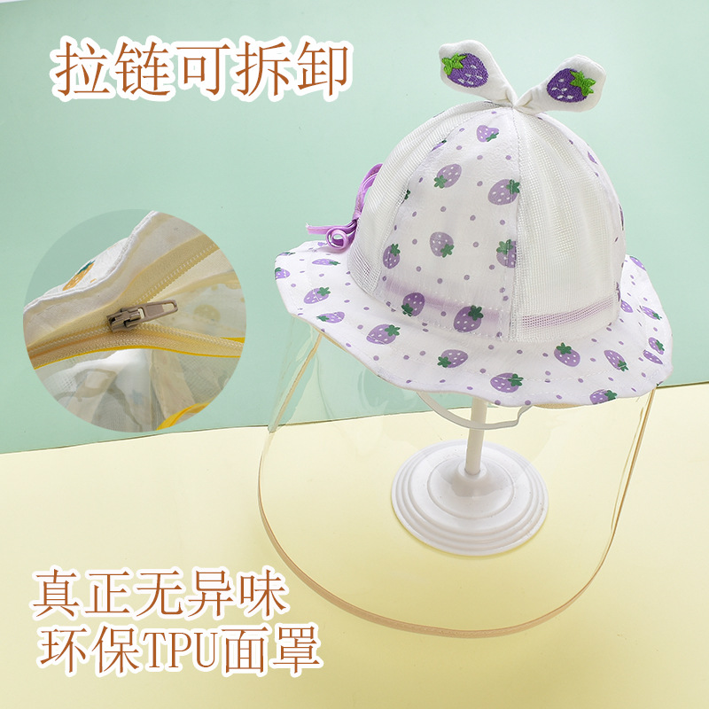 Picture of Newborn Baby Protective Face Cover Going Out Baby Anti-Droplet Hat Summer Sun Protection Hat Spring and Autumn