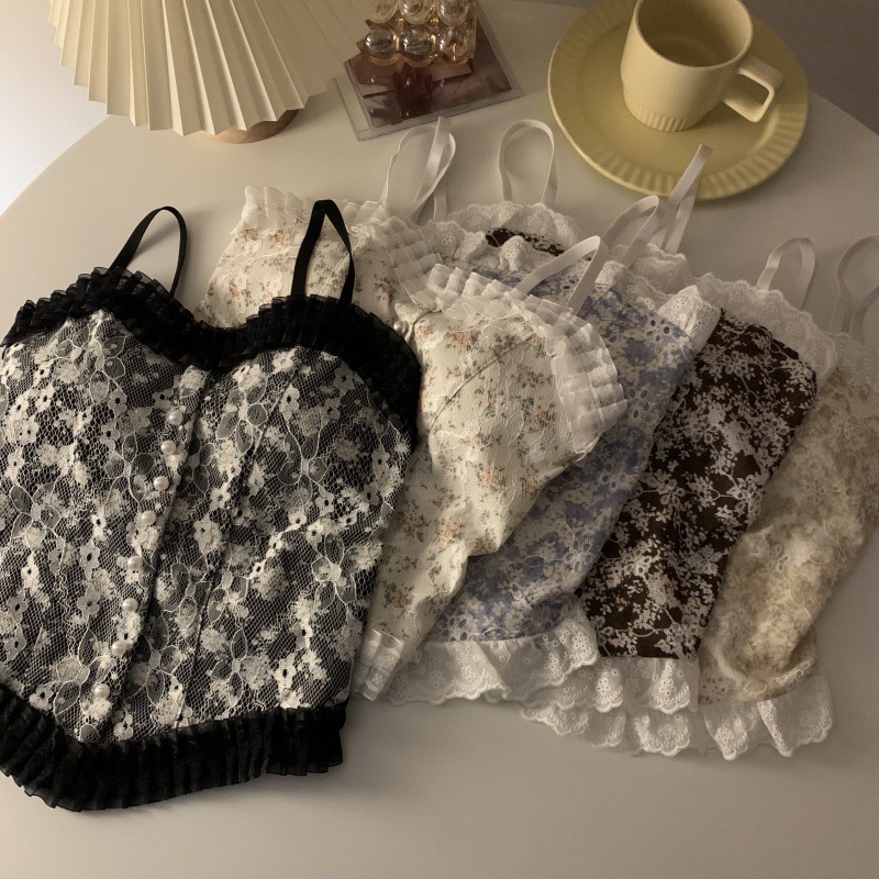 200 Jin Women's Sexy Lace Floral Camisole Women's Slim Top for Fat Girls