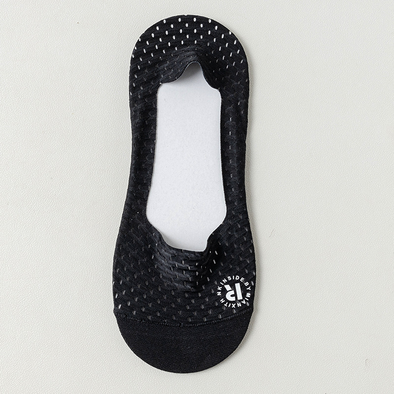 Picture of Socks men's summer New hollow mesh breathable men's socks non-slip heel ice stockings solid color cotton shallow mouth invisible socks