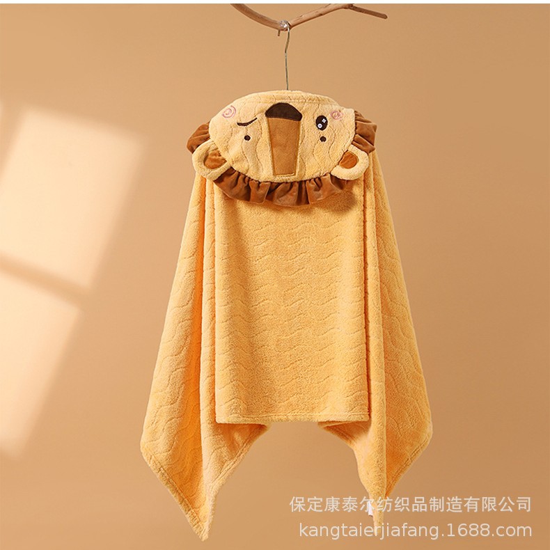 Picture of [Strictly Selected] Baby Coral Velvet Bath Towel Baby Children's Hooded Cloak Bathrobe for Children and Newborns Absorbent and Quick-Drying