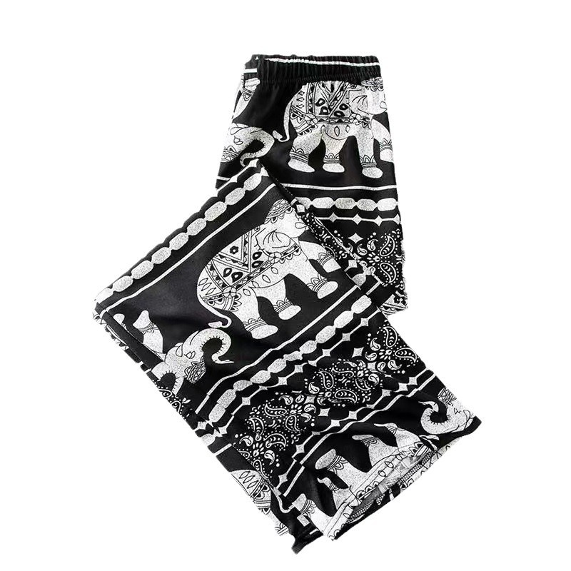Picture of Southeast Asian Summer Explosions Ethnic Style Thai Elephant Wide Leg Pants Women's Beach Pants Thin High Waist Slimming Straight Leg Pants