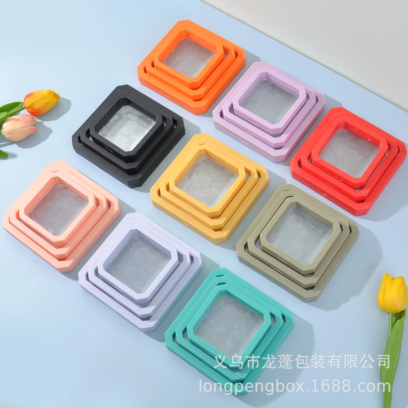 High-End New Octagonal Transparent Pe Suspension Box Jewelry Storage Packaging Box Bracelet Necklace Display Box