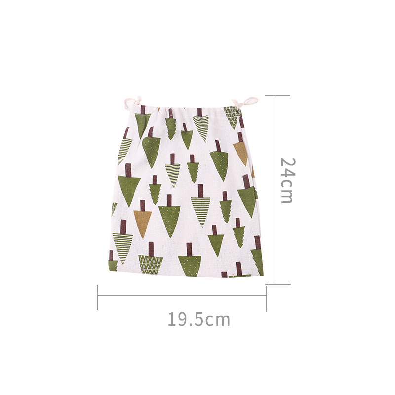 Picture of Printed cotton drawstring bag small bag home travel sundries storage bag Christmas gift packaging bag in stock