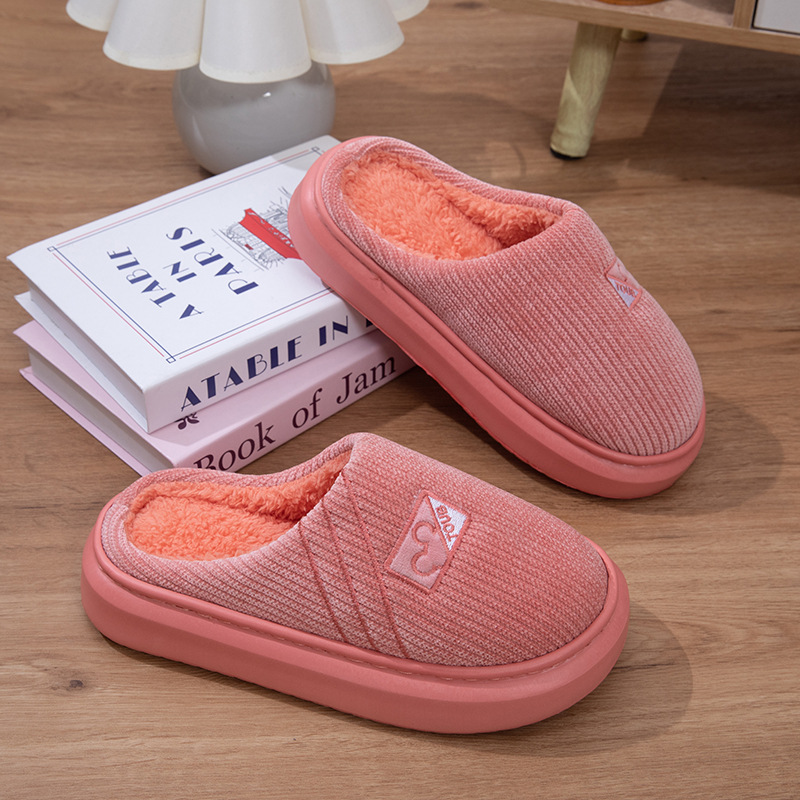 Women's Cotton Slippers Autumn and Winter Warm Thick-Soled Non-Slip Cross-Border Home Indoor Couple Silent Hospitality Home Cotton Slippers for Men