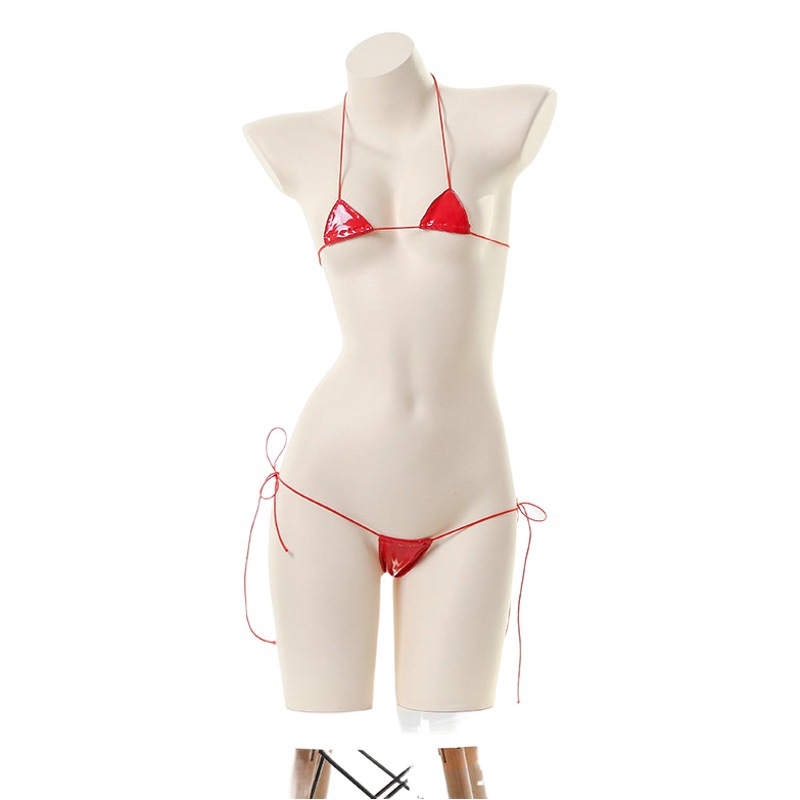 Moonline Whisper Sexy Underwear Sexy Leather Coat Dead Water Tight One-piece Three-point Uniform Set