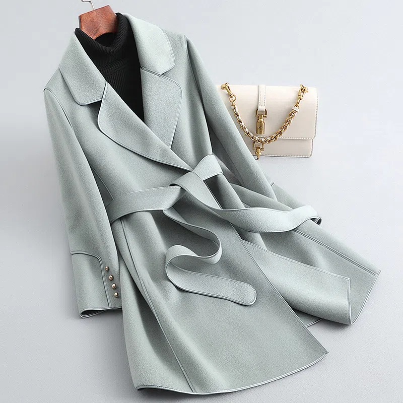 Picture of High-end Korean-style Woolen Coat Women's 2024 Autumn and Winter New Western-style Age-reducing Mid-length Double-sided Woolen Coat Women's Trendy