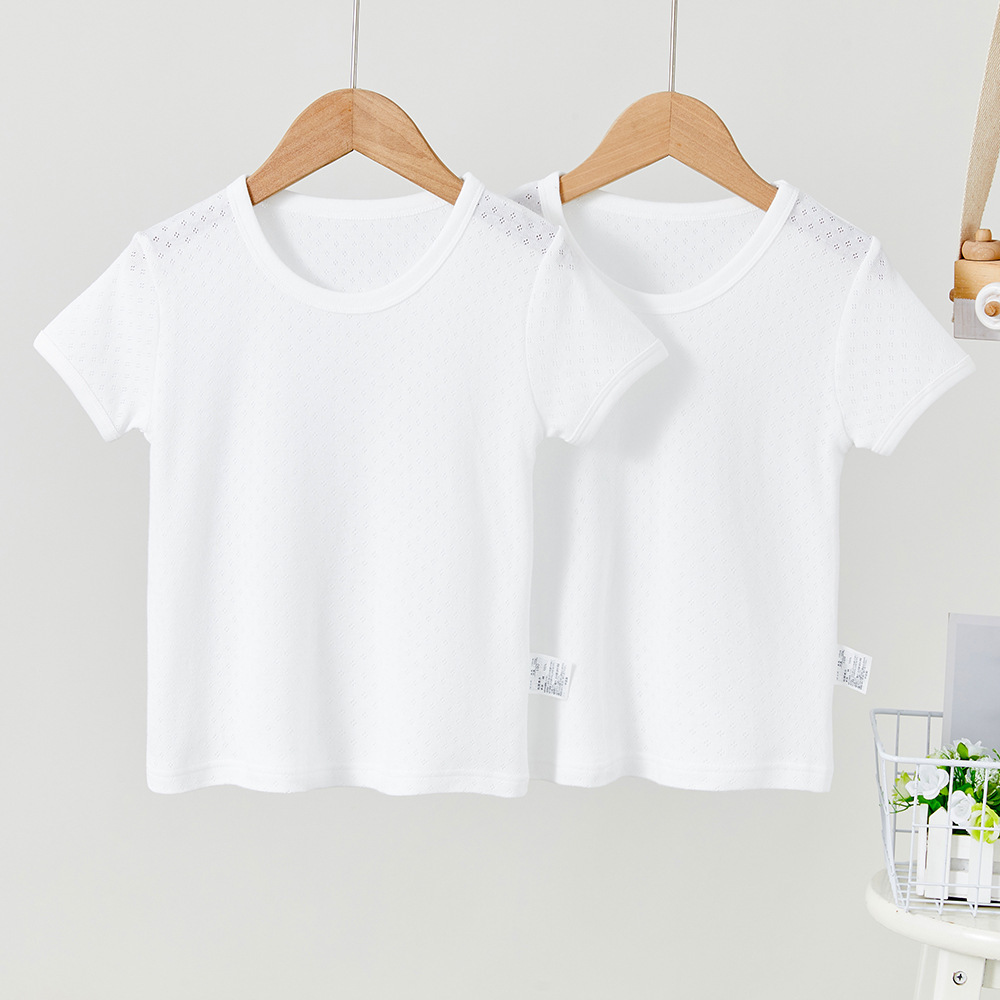 Picture of Children's Vest 2 Pack Pure White No Fluorescent Japanese Baby Boys and Girls 100 Cotton Mesh Sleeveless Summer Thin Base