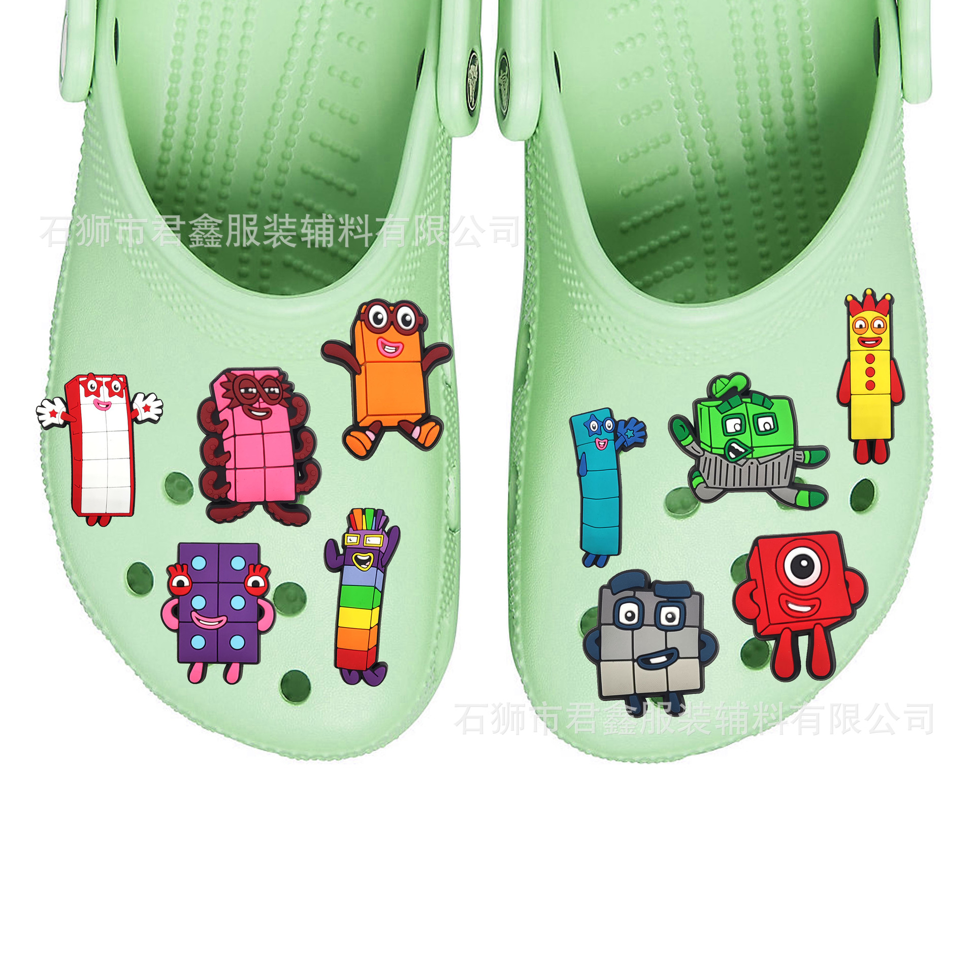 Picture of Digital Building Blocks, Shoe Flowers, Children's Clogs, Cute Accessories, Amazon Cross-Border Ready-Made Shoe Buckles, Shoe Accessories Buckles