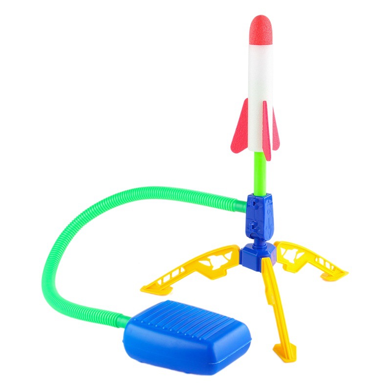 Children's Foot Step Indoor and Outdoor Ejection Toy Flying Rocket Single and Double Launcher Flash Rush Launcher