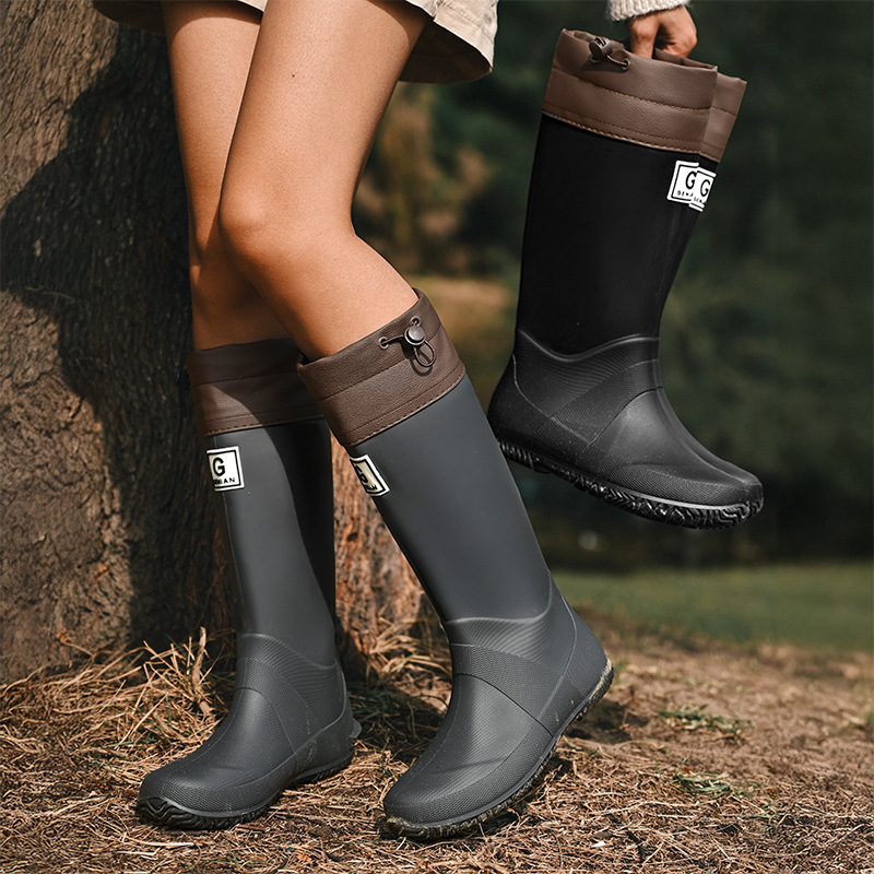 Foreign Trade Thickened New High-Top Rain Boots for Women and Children, Rainforest Hiking Boots, Non-Slip Waterproof Rainforest Hiking Shoes for Women