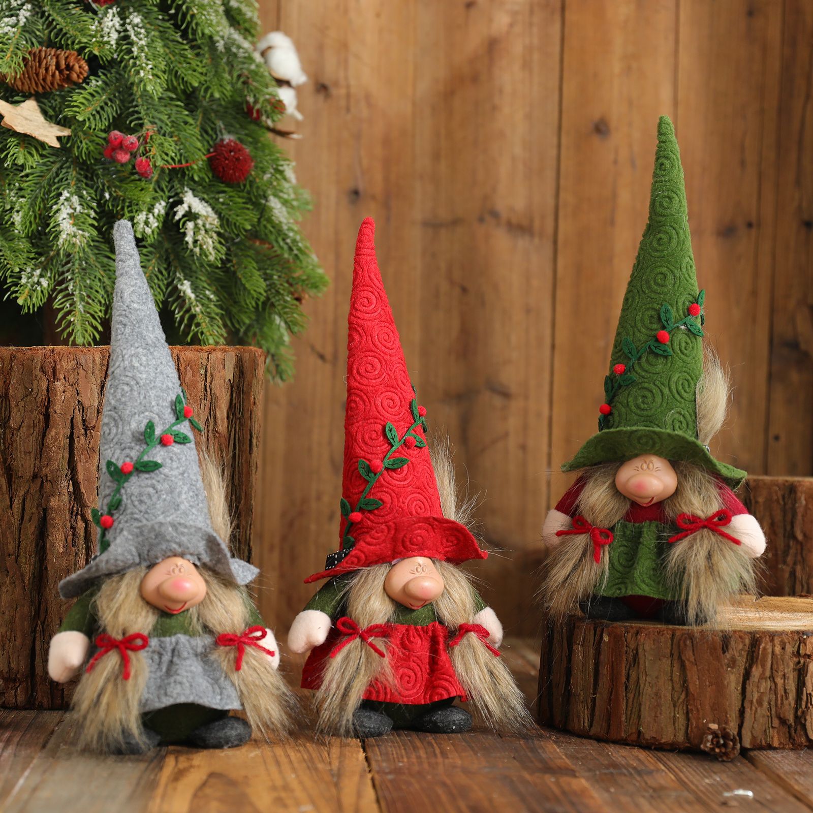 Cross-border New Christmas Big Nose Faceless Doll Doll Christmas Pointed Hat Dwarf Goblin Doll Sitting Posture Ornaments