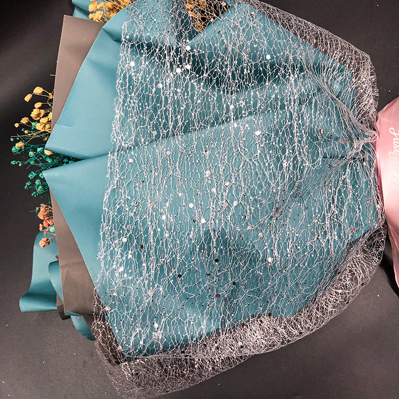Picture of Packing Mesh Table Runner Mesh Christmas Decoration tulle Mesh Powder Hexagon Large Medium Small Sequins
