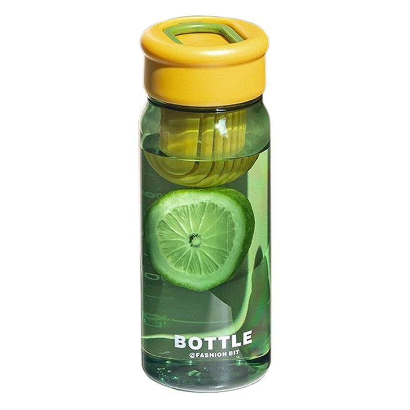 Simple Tea Cup Summer Fashion Couple Student Plastic Cup Portable Hand-held Fruit Tea Cup with Strainer