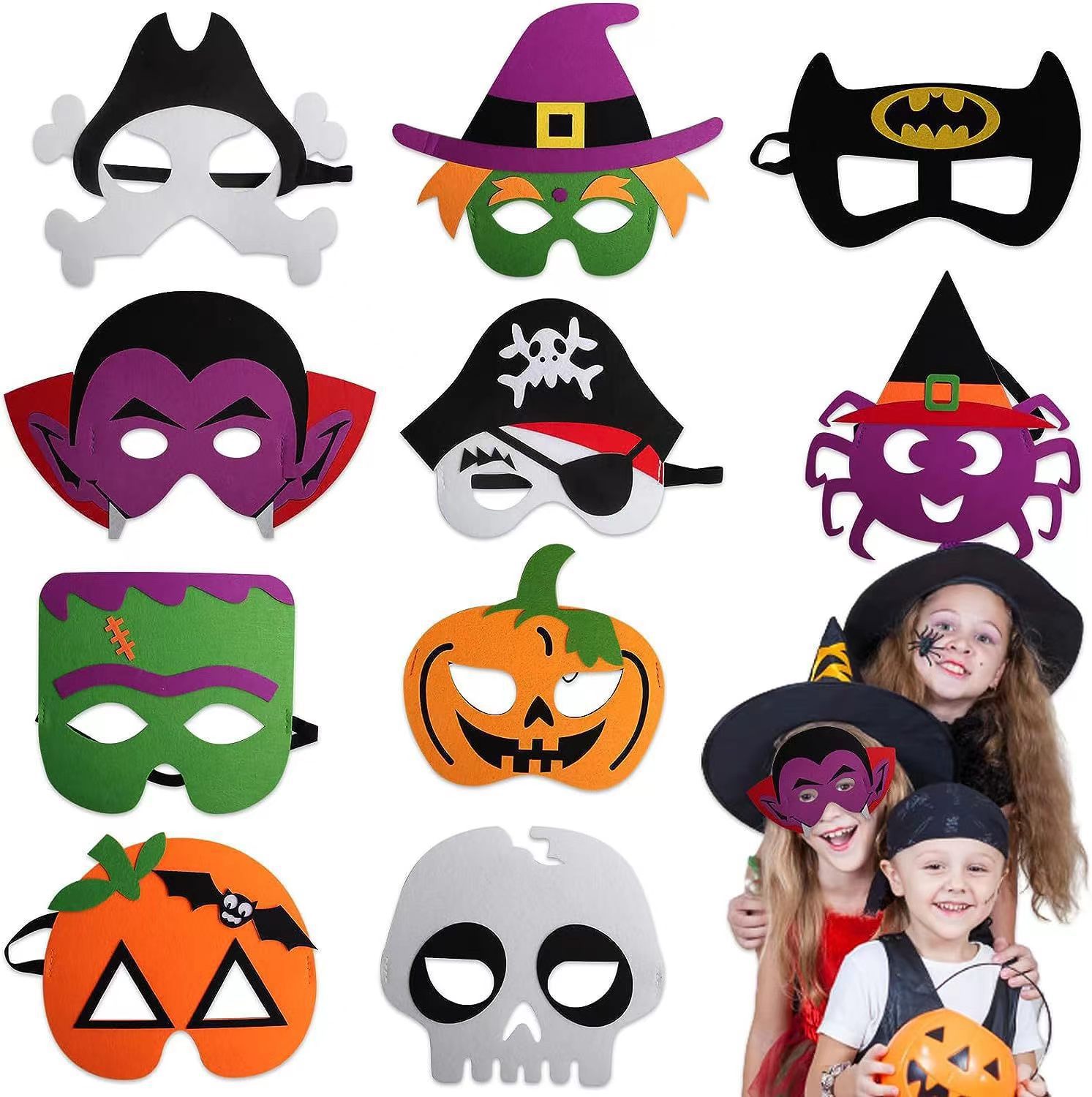 Amazon New Halloween Decorative Mask Children's Felt Mask Party Performance Play Blindfold