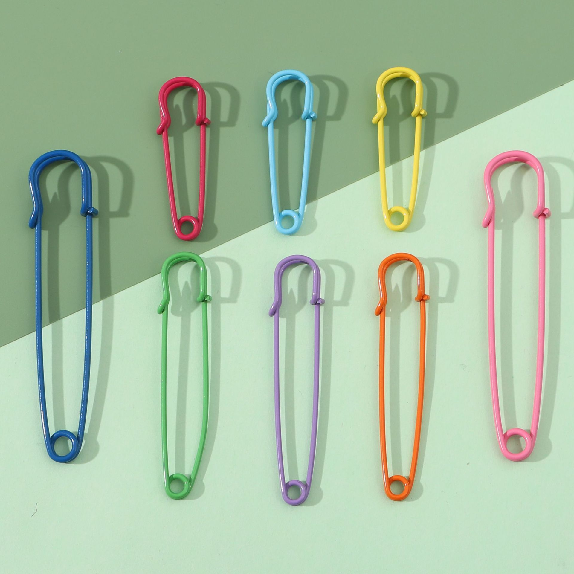Picture of Japanese and Korean Color Metal Paint Oversized Pin DIY Handmade Jewelry Accessories Shawl Wool Buckle Safety Pin Brooch