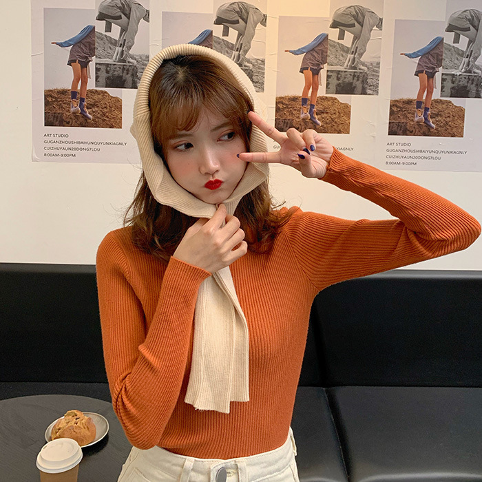 Picture of Sweater women's 2022 new autumn and winter long sleeve inner Slim Korean base shirt half high collar pullover sweater wholesale