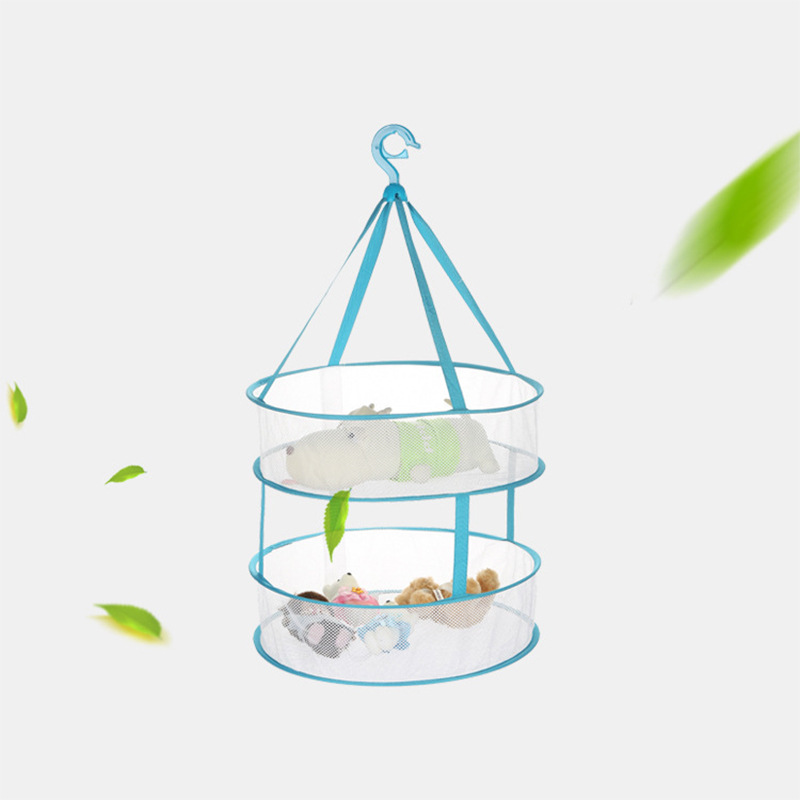 Picture of Single and Double Layer Foldable Drying Basket Clothes Drying Net Vegetable Basket Clothes Drying Basket Socks Basket Balcony
