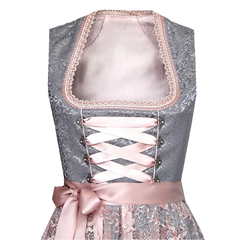 Cross-border Hot Sale Oktoberfest Women's Skirt Square Collar Waist Strap Lace Apron in stock