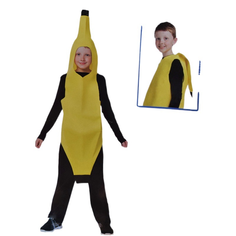 Halloween fruit costume cos banana children stage show play family conjoined pumpkin clothes parent-child clothes
