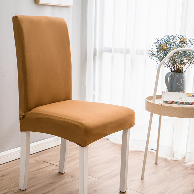 Picture of Cross-border plain milk silk elastic chair cover hotel restaurant half chair cover conference conjoined chair cover wholesale