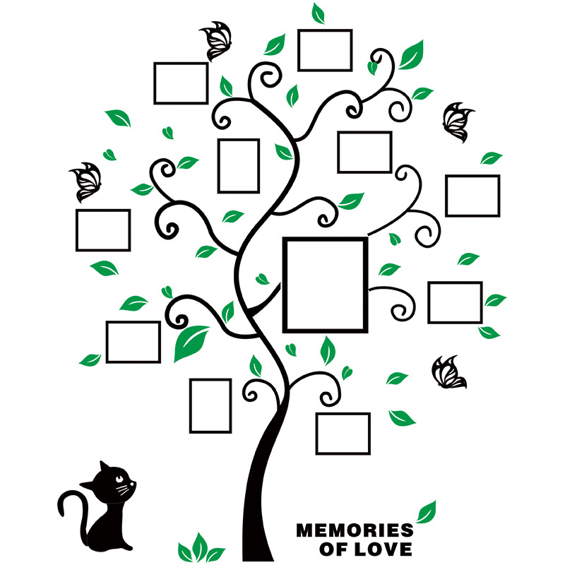 Picture of Cat Photo Frame Tree 3D Acrylic Stereo Wall Stickers Entrance Living Room Dining Room Bedroom Children's Room Wall Decoration