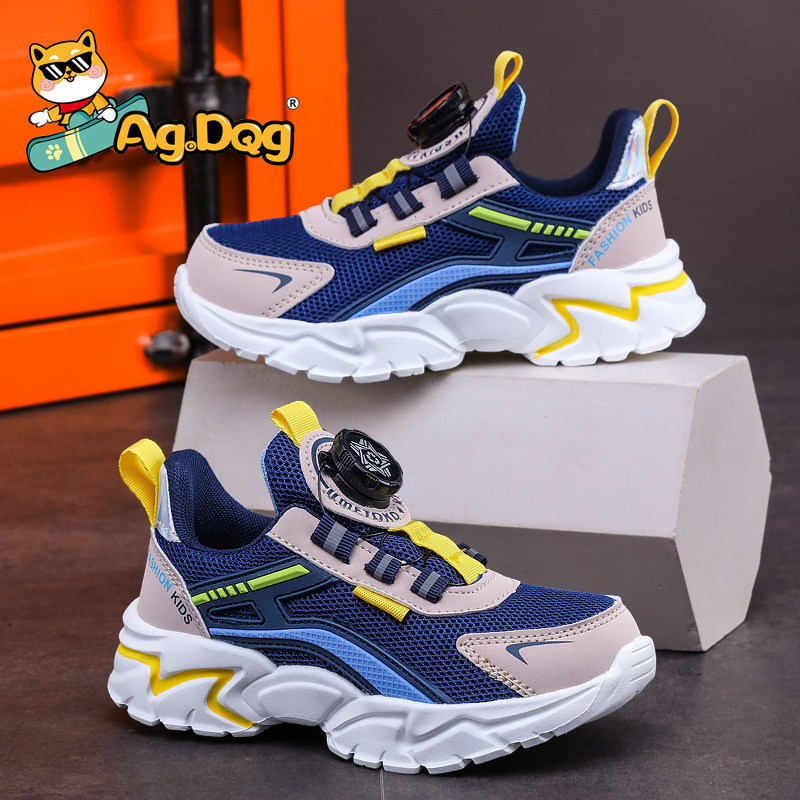 Ag.Dog Breathable Mesh Shoes for Boys and Girls, Casual Sports Shoes, Kidsren's Autum Swivel Buckle Shoes, Non-Slip Kidsren's Shoes, Running Shoes