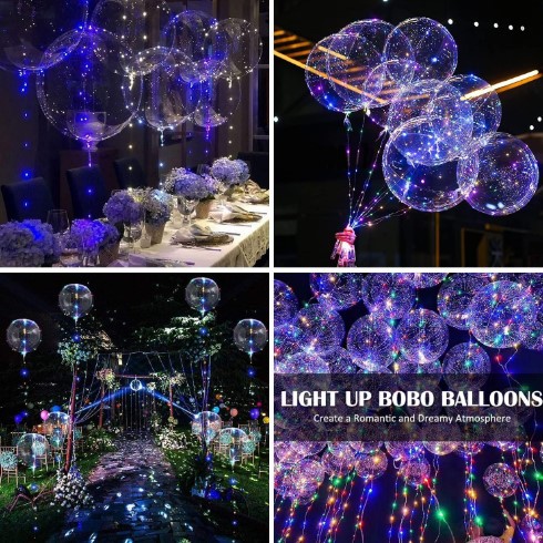 Picture of 18-Inch 20-Inch 24inch 36inch Pull-Up Transparent Wave Ball Crystal Ball Balloon Holiday Decoration Arrangement Promotion