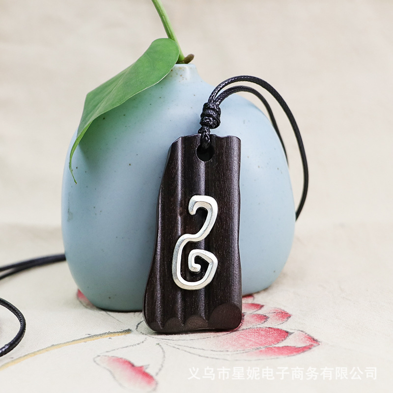 New ethnic style necklace female Ebony long pendant artistic personality sweater chain wooden brand necklace jewelry wholesale