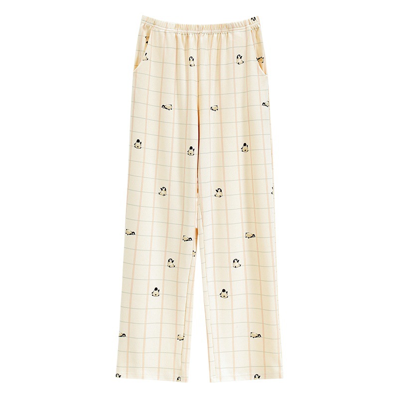 Women's pajamas spring and autumn cotton long pants casual loose fashion outerwear home pants home cotton summer