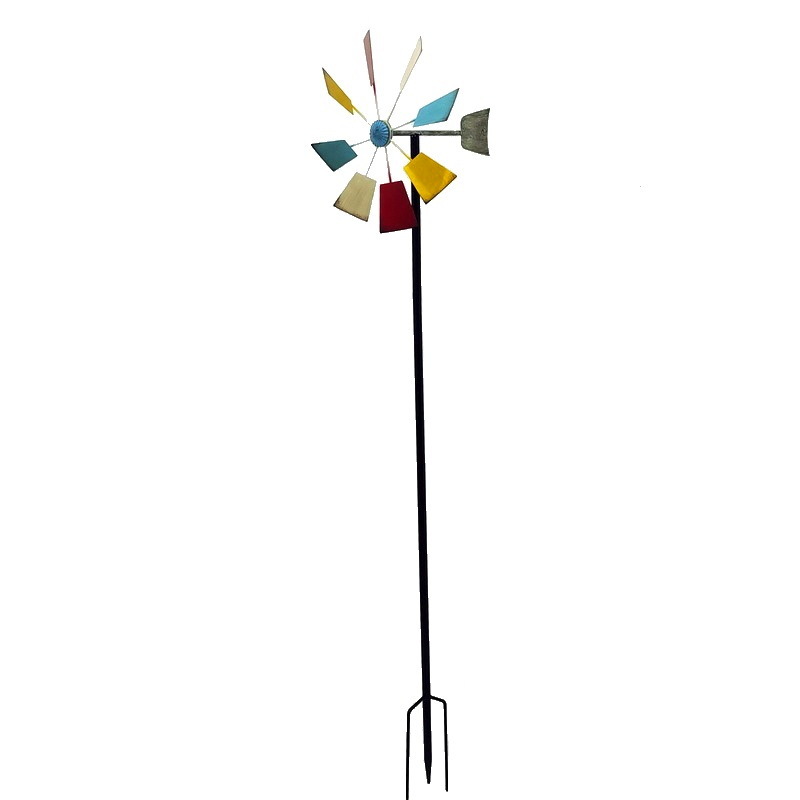 Picture of Metal Crafts Courtyard Garden Balcony Garden Landscape Props Wind Turn Outdoor Iron Color Windmill