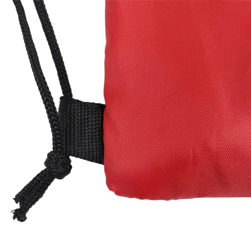 In stock 210D polyester drawstring bag Oxford cloth marathon event zipper backpack earphone hole zipper drawstring bag