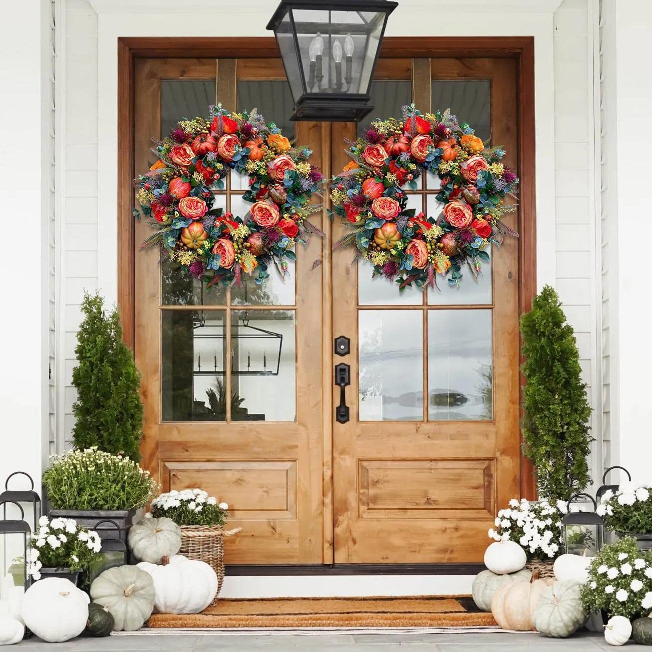 Picture of Thanksgiving Garland Christmas Halloween Decoration Garland Autumn Harvest Garland Pumpkin Rattan Door Hanging Spot
