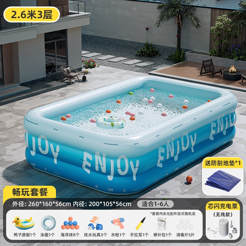 Picture of Swimming Pool Thickened Large Indoor Outdoor One Button Inflatable Swimming Pool Adult Kids Family Swimming Pool Wholesale