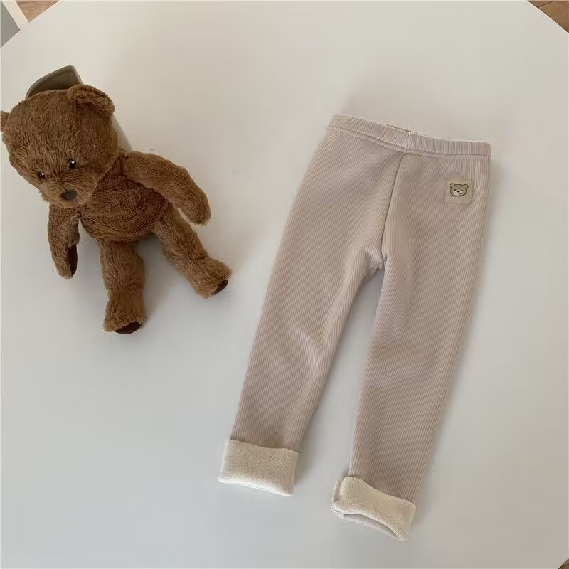 Picture of Autumn and Winter new Korean style Girls' one-piece velvet all-match leggings boys and girls baby plus velvet outer wear skinny pants trousers