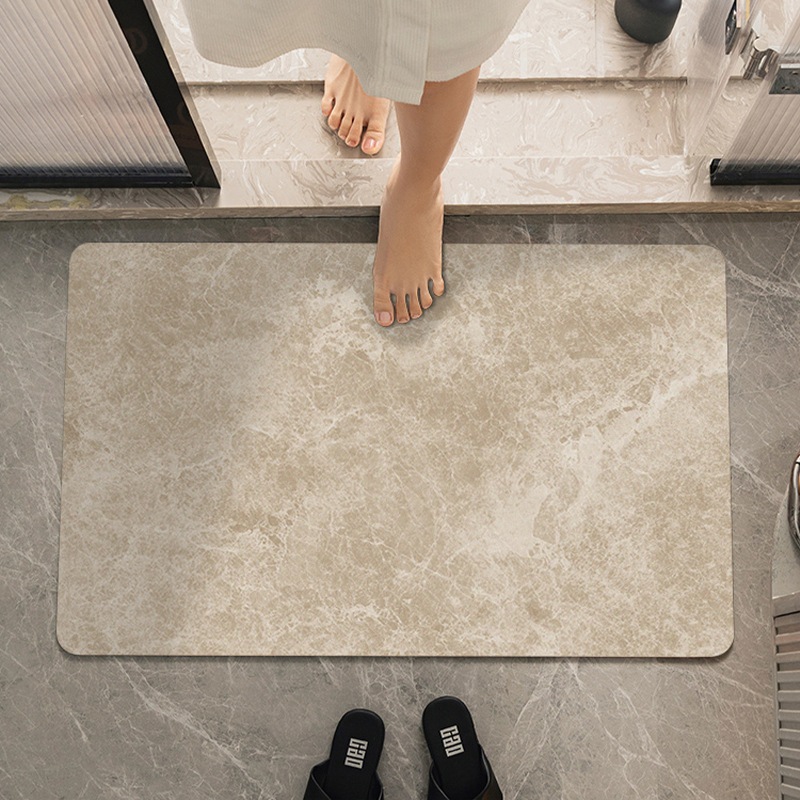 Picture of Simple Diatom Mud Thickened Cushion Absorbent Mat Bathroom Door Mat Quick-drying High-end Bathroom Floor Mat Non-slip