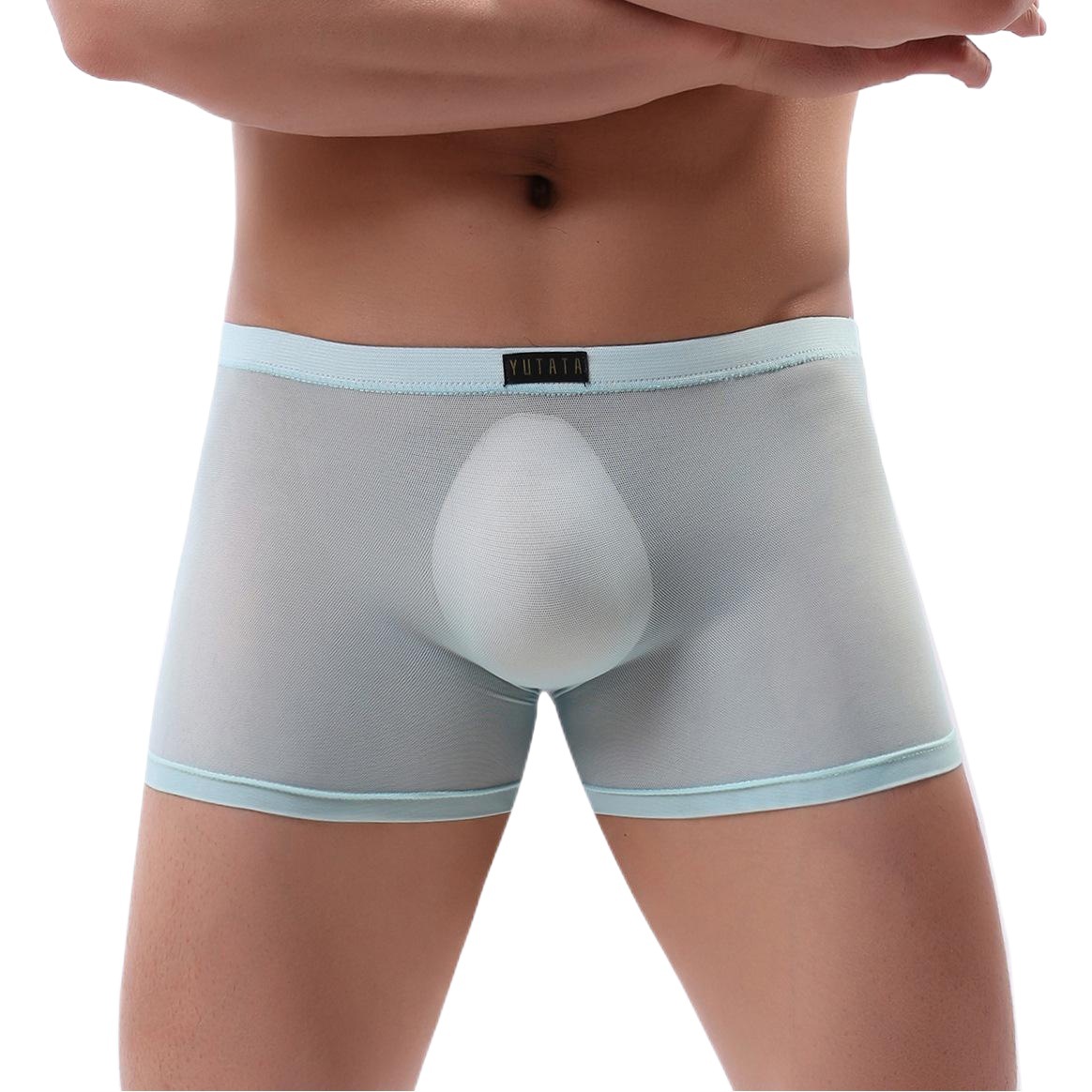 Foreign Trade Yutata Men's Sexy Mesh Transparent Boxer Briefs One Piece Men's Sexy Boxer Briefs B168