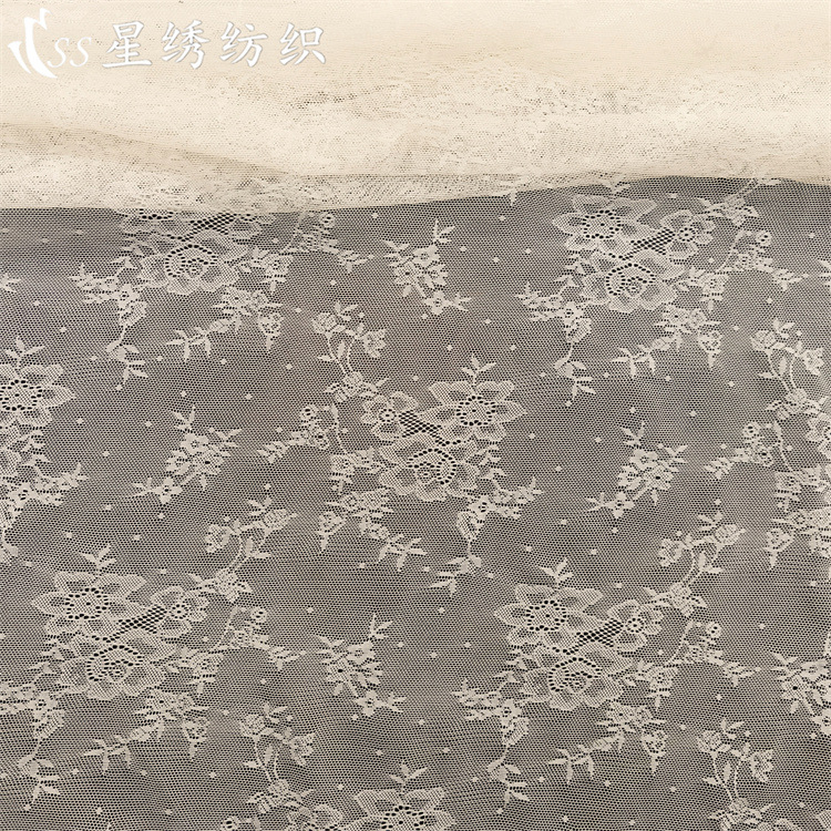 New Elastic Lace Fabric with Small Floral Jacquard Mesh, Soft and Skin-Friendly Women's Base Layer Underwear Fabric