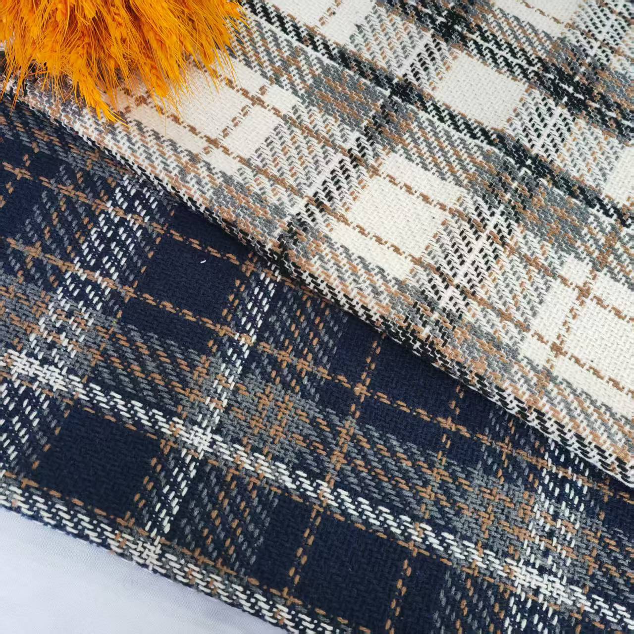 Picture of Shaoxing Factory in stock Autumn and Winter Small Fragrant Style Plaid Cloth Fashion Shoes and Hats Luggage Wool Plaid Cloth